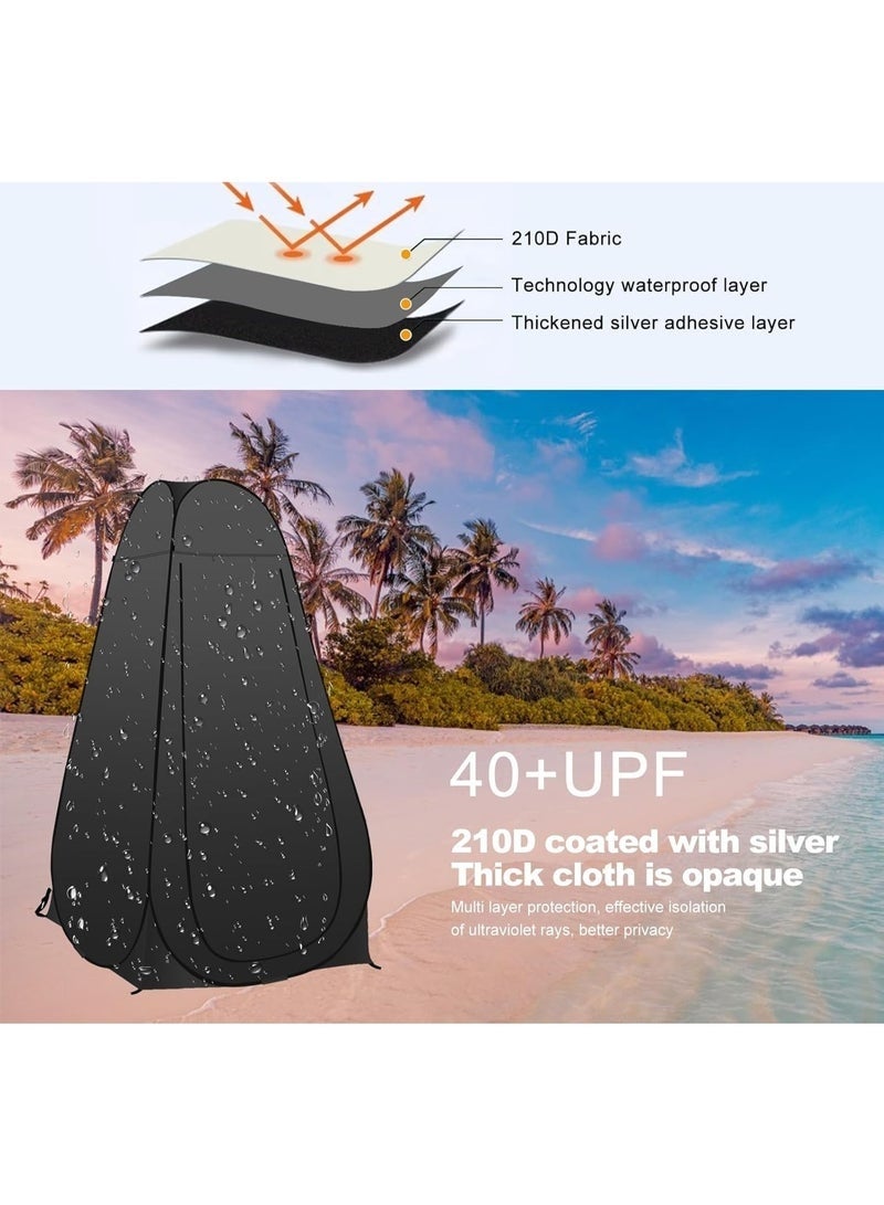 Arabest Shower Changing Tent, Portable Outdoor Camp Toilet, Pop-up Room Privacy Shelter, Outdoor Privacy Tent with Carrying Bag, Changing Room for Women Men (Black) - Image 5