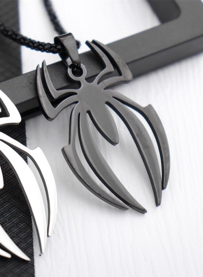 Spider Pendant Necklace Titanium Steel Jewelry for Fashion Women Men,Pendants Necklaces-Black - Image 5
