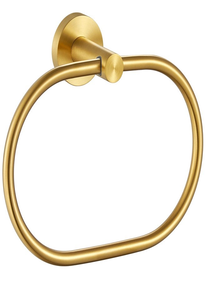Suyar Brushed Gold Towel Ring, SUS 304 Stainless Steel Hand Towel Holder for Bathroom Wall Mount, Oval Shape - Image 1