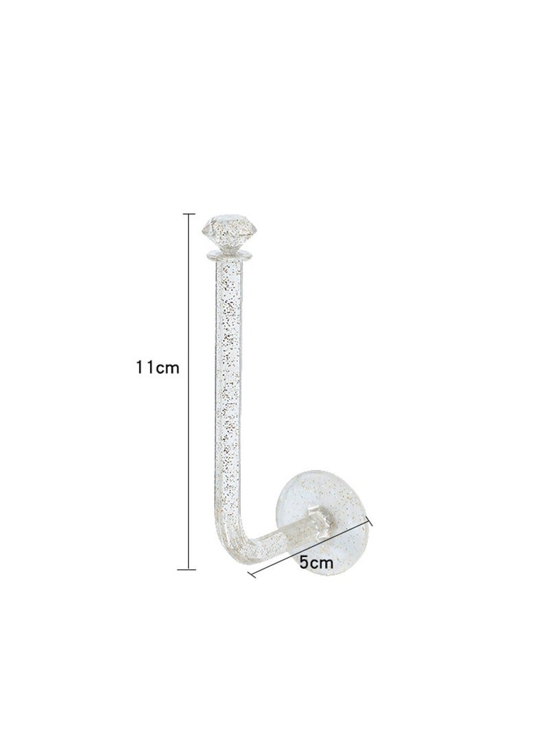 1 Pcs Acrylic Adhesive Scrunchies Holder, Wall-Mounted Hair Accessories Organizer, Glitter Wall Hooks for Hair Ties, Holder for Women Girl Headband Bracelet Necklace, 11cm  - Image 5