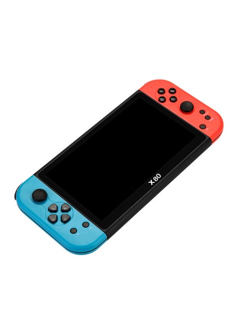 X80 Game Machine 7 Inch PSP Handheld Card HD Large Screen GBA Classic Arcade Portable Handheld-Model:X80 Blue + Red