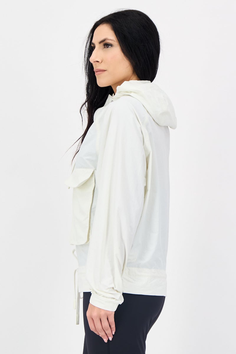 Reebok Women Sportswear Fit Long Sleeve Outdoor Jacket, Off White - Image 4