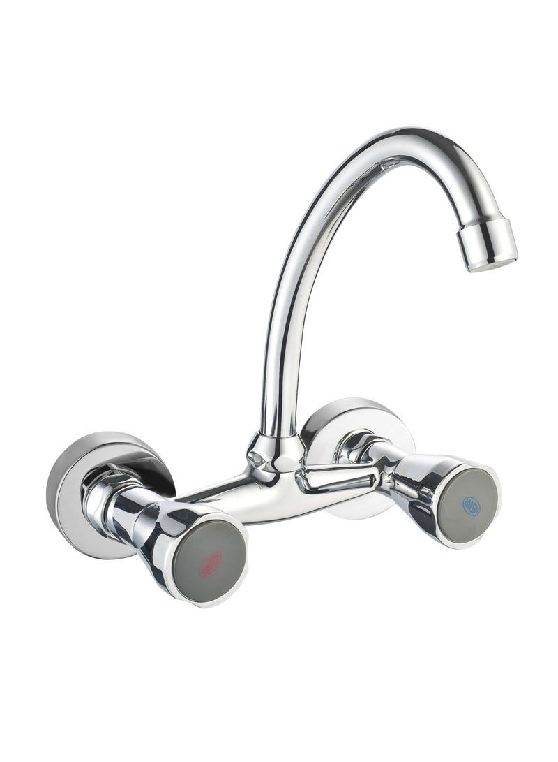 HESANIT Kitchen Wall Sink Faucet Dual Handle Chrome - 320110710C
