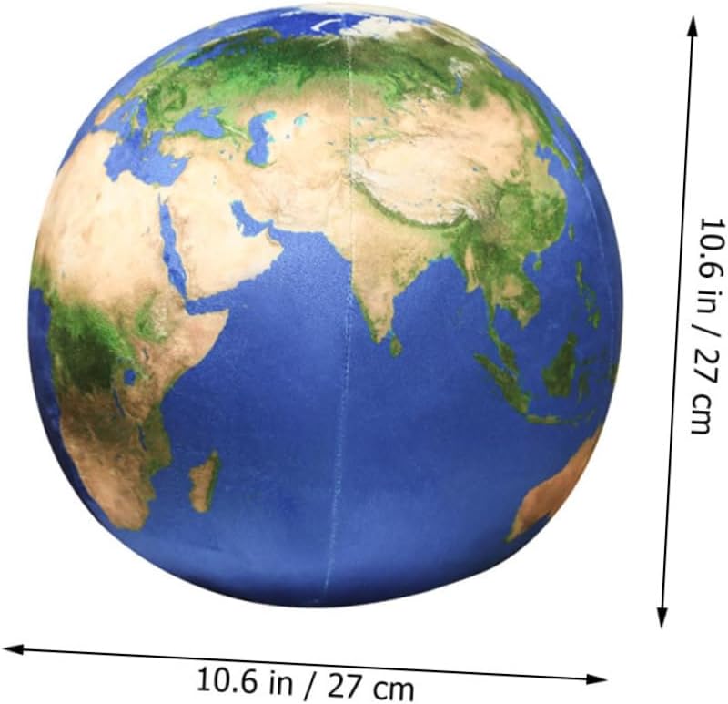 Earth Globe Throw Pillow Plush Ball Shaped Sofa Cushion Home Decor Party Display - Image 3