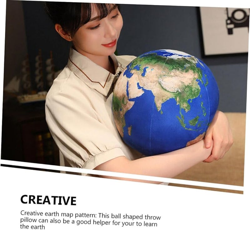 Earth Globe Throw Pillow Plush Ball Shaped Sofa Cushion Home Decor Party Display - Image 4