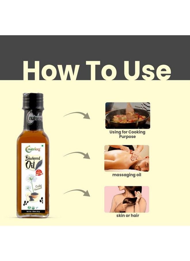nutriorg - Cold Pressed 100% Organic Castor & Black Seeds Oil 200 Ml (Pack Of 2*100Ml ) ; With Deep Nourishing Properties ; Weight Management ; For Hair & Skin - Image 1