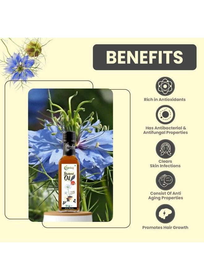 nutriorg - Cold Pressed 100% Organic Castor & Black Seeds Oil 200 Ml (Pack Of 2*100Ml ) ; With Deep Nourishing Properties ; Weight Management ; For Hair & Skin - Image 1