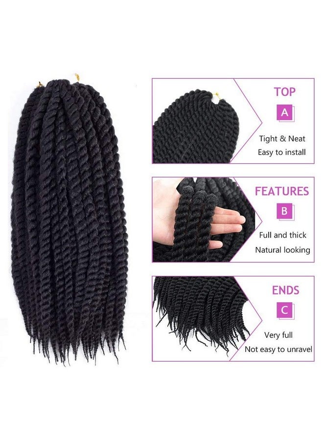 Admutty Havana Twist Crochet Hair 6 Packs 18 Inch Braids Senegalese Braiding (1B)  - Image 3