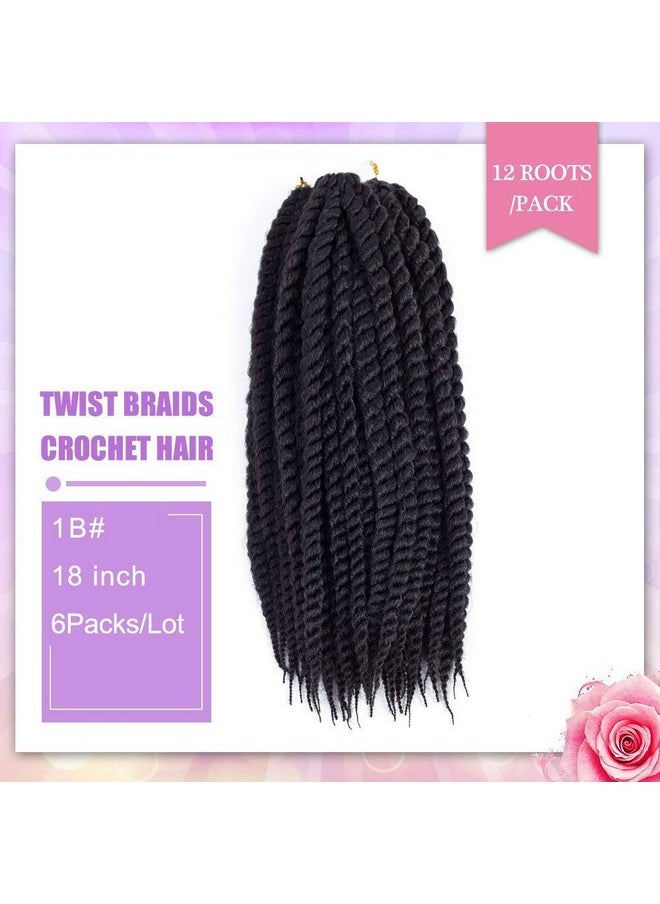 Admutty Havana Twist Crochet Hair 6 Packs 18 Inch Braids Senegalese Braiding (1B)  - Image 4