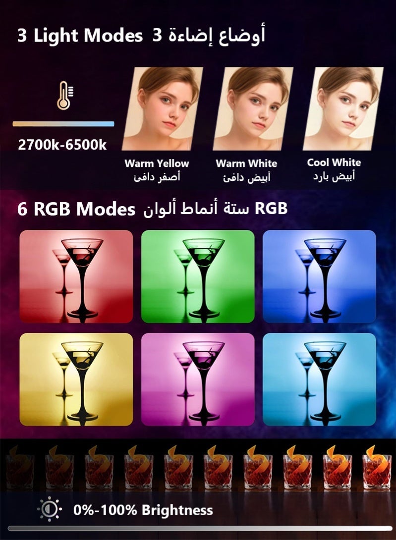 RGB Video Light with Magsafe, Rechargeable Magnetic RGB Photography Light Clip on Phone Laptop,Portable LED Camera Fill Light Panel, Pocket LED Phone Light for Video Conference,TikTok,Youtube, Selfie, Live Streaming - Image 2