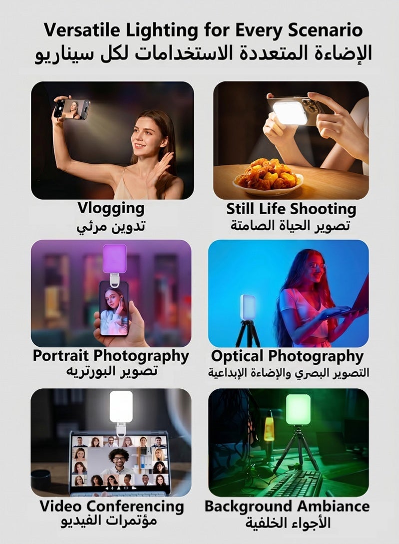 RGB Video Light with Magsafe, Rechargeable Magnetic RGB Photography Light Clip on Phone Laptop,Portable LED Camera Fill Light Panel, Pocket LED Phone Light for Video Conference,TikTok,Youtube, Selfie, Live Streaming - Image 5
