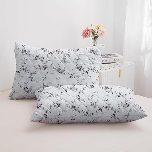LINENWALAS Printed Cotton Quilted Pillow Cover - Set of 2 | Ultra-Soft, Cooling & Breathable | Skin & Hair Friendly |Zipper Closure | Sweat-Absorbent & Hypoallergenic (20x30 Inches, Vineyard) - Image 2