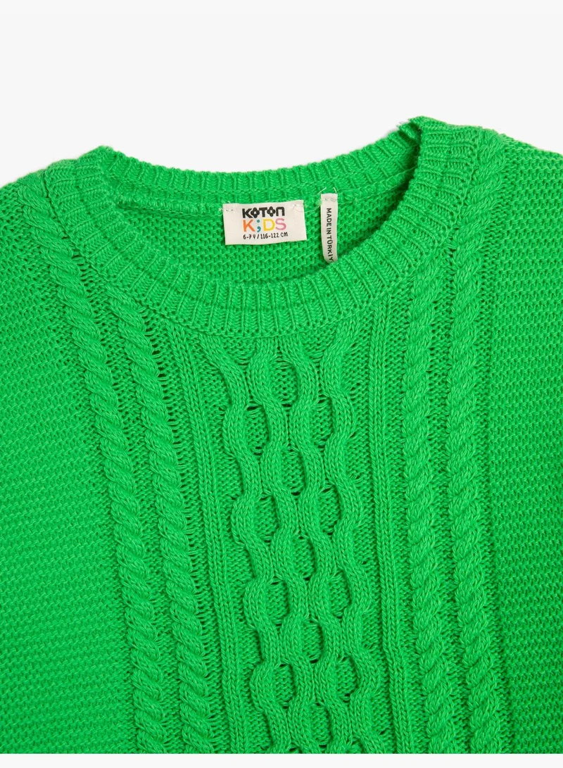 KOTON Knit Sweater Long Sleeve Crew Neck