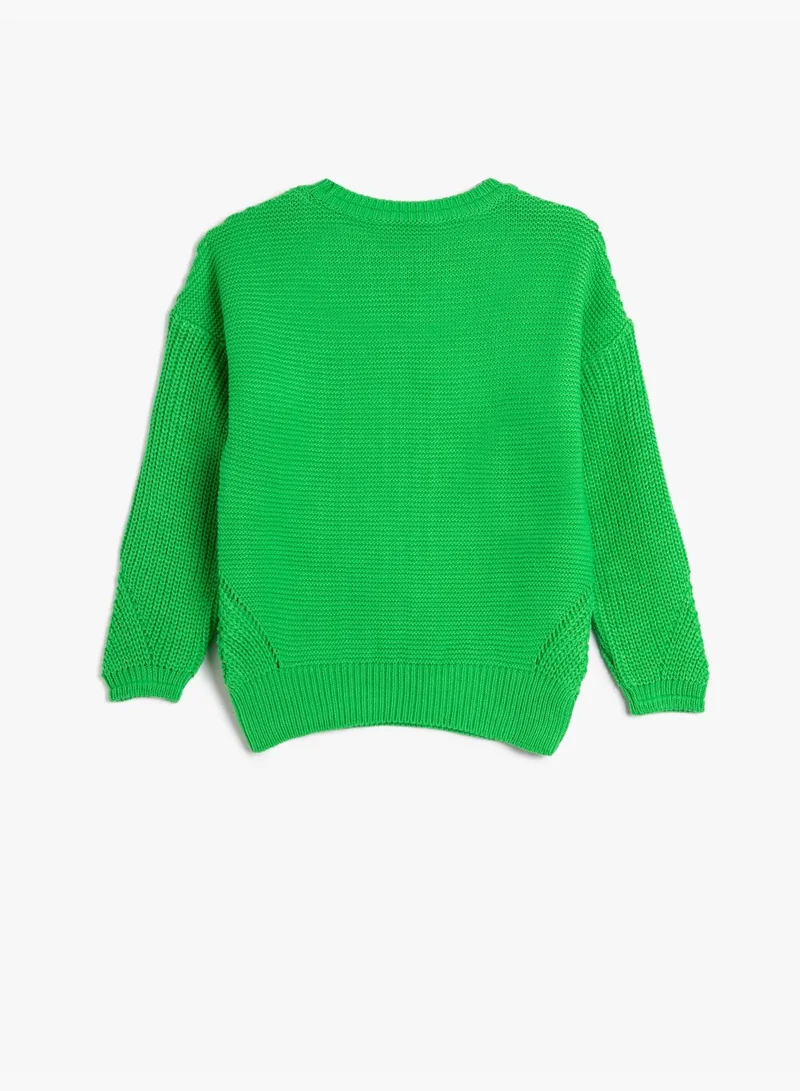 KOTON Knit Sweater Long Sleeve Crew Neck