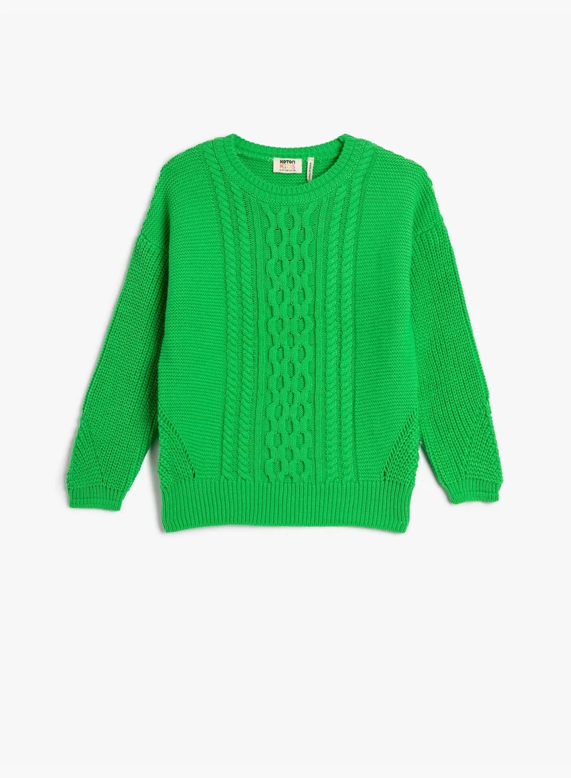 KOTON Knit Sweater Long Sleeve Crew Neck