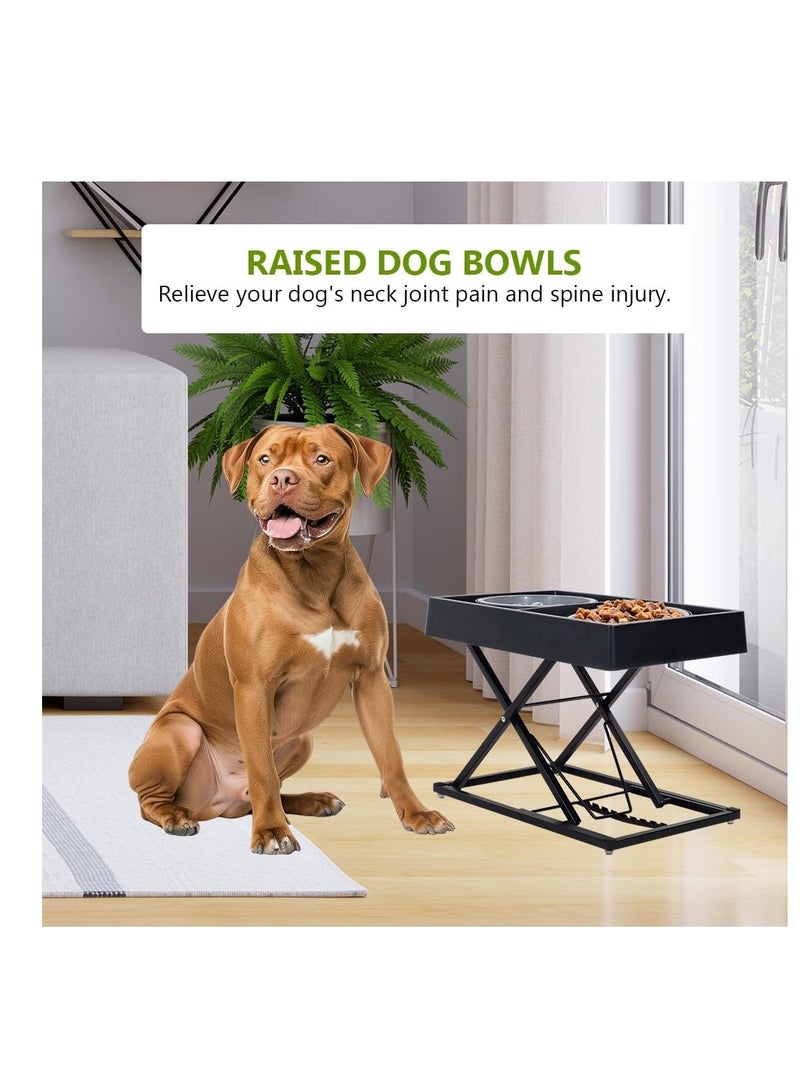 أن ان سي بيتس أوعية طعام مرتفعة للكلاب بجميع الأحجام، 3 في 1 أوعية طعام بطيئة مرتفعة للكلاب مع وعاءين من الفولاذ المقاوم للصدأ وقاعدة مضادة للانزلاق، 8 أوعية طعام مرتفعة قابلة لضبط الارتفاع للكلاب 52 سم (أسود) - Image 5