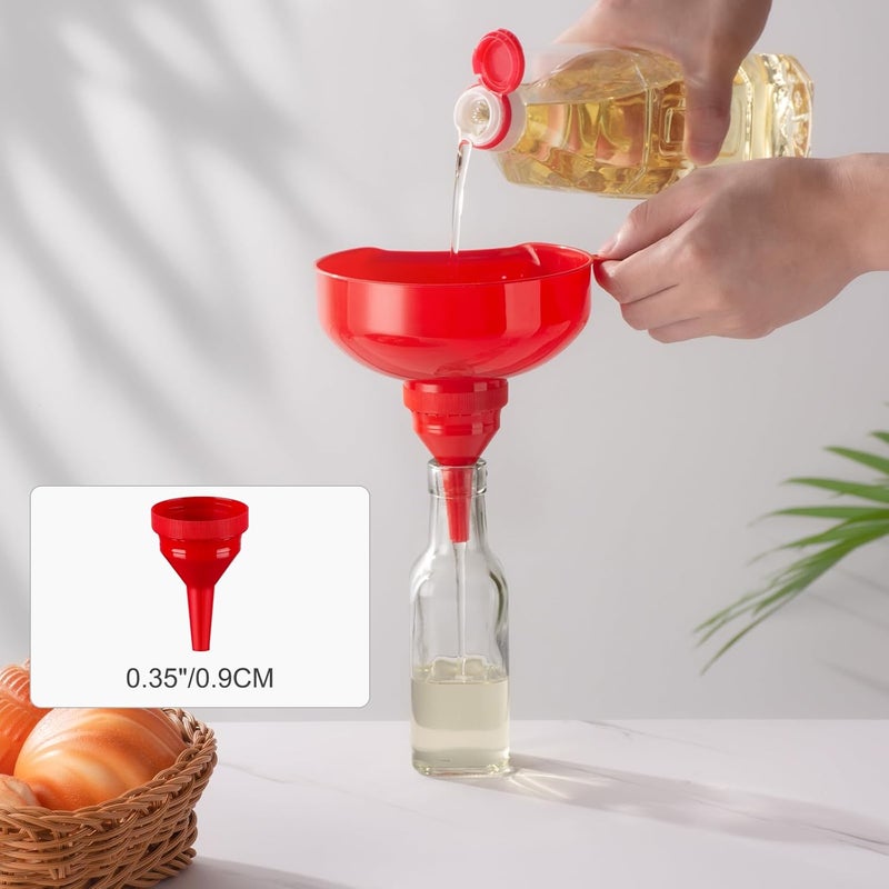 Pisol Wide Mouth Funnels for Kitchen Use, Versatile Food Grade Funnels for Filling Bottles, Plastic Cooking Funnel Set with Strainer, Large Long Neck Funnel for Canning, Mason Jar, Shampoo, Liquids - Image 5