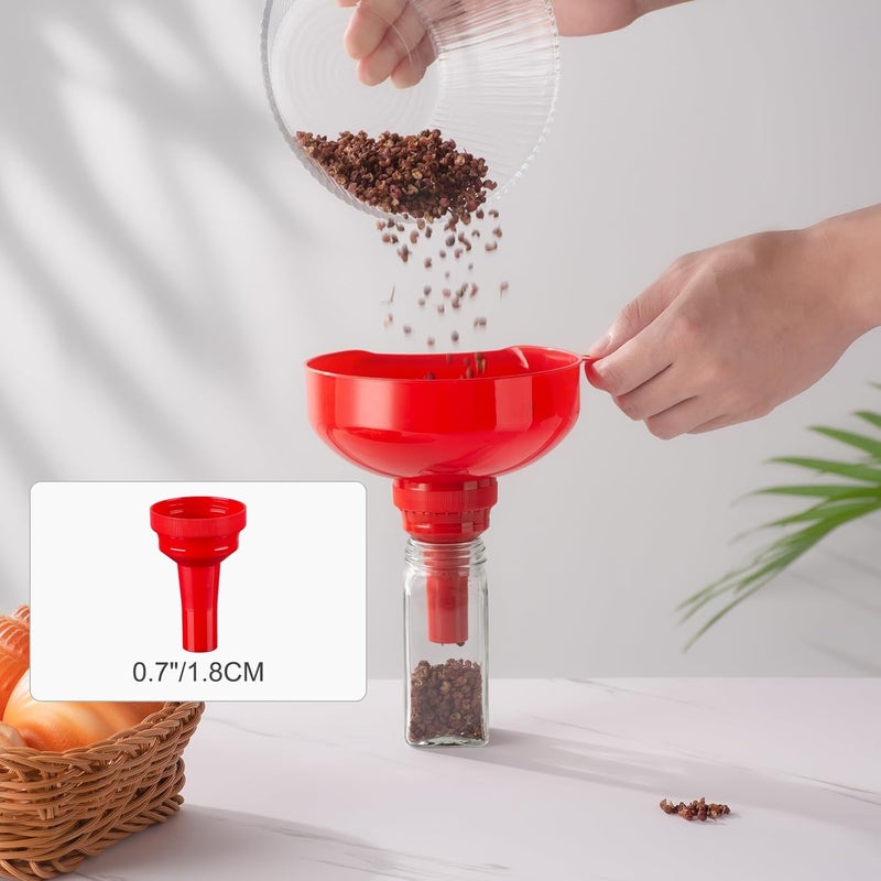 Pisol Wide Mouth Funnels for Kitchen Use, Versatile Food Grade Funnels for Filling Bottles, Plastic Cooking Funnel Set with Strainer, Large Long Neck Funnel for Canning, Mason Jar, Shampoo, Liquids - Image 4
