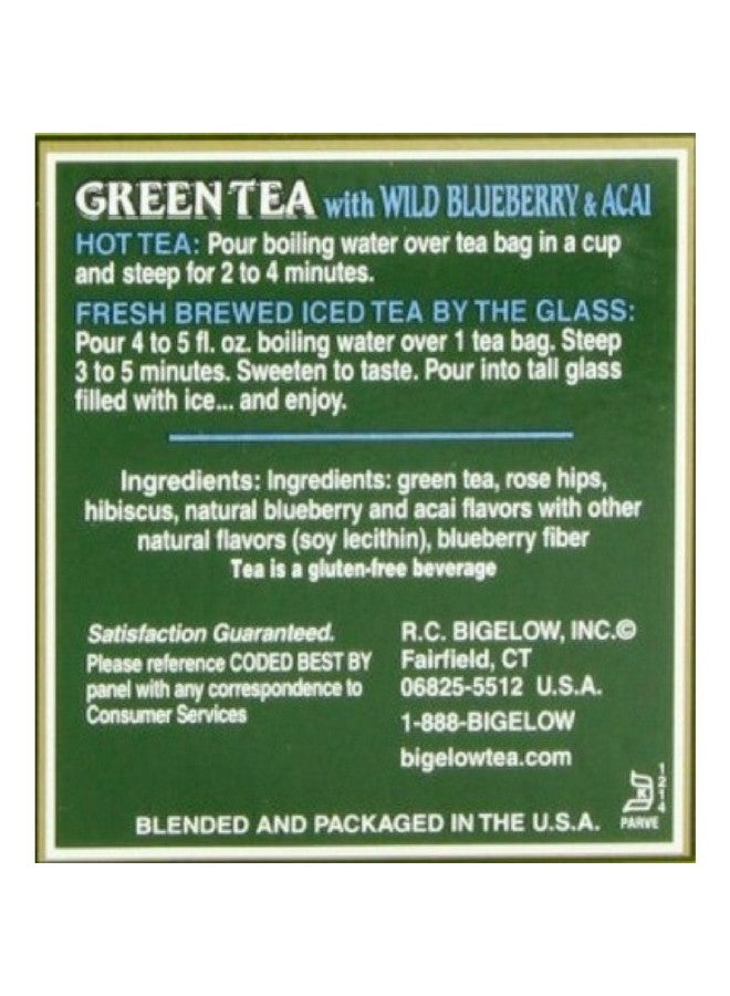 Bigelow Tea شاي بيغيلو الأخضر مع التوت الأزرق 20 كيس - Image 2