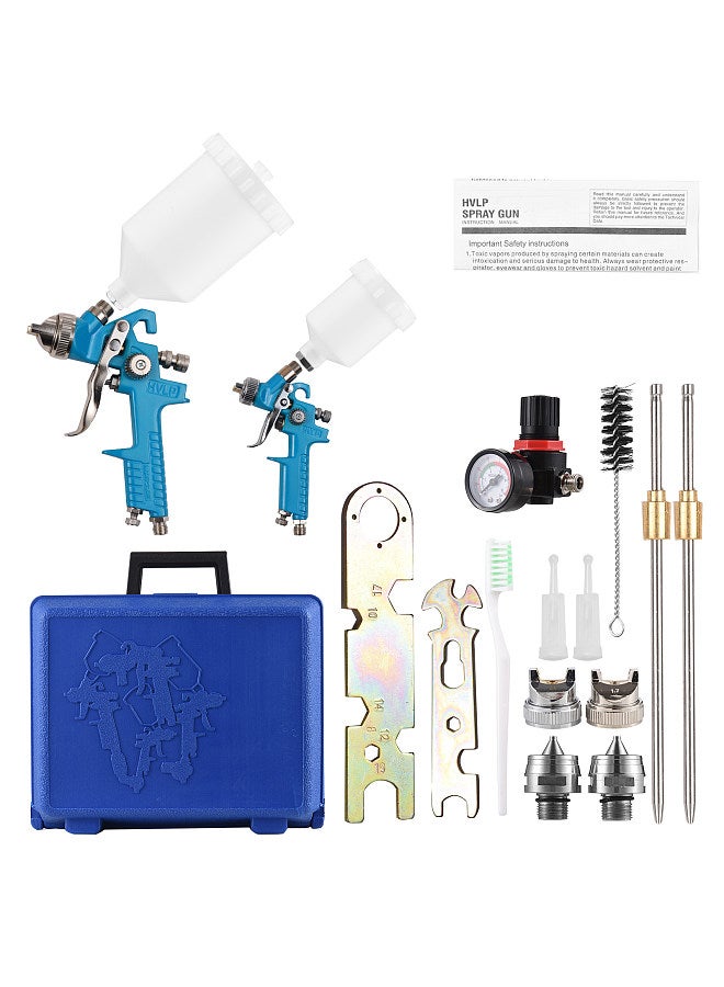 Gravity Feed HVLP Air Spray Gun Kit HVLP Spray Gun Small & Large Air Paint Sprayers for Car Repair Furniture Surface Wall Painting DIY Models  - Image 1
