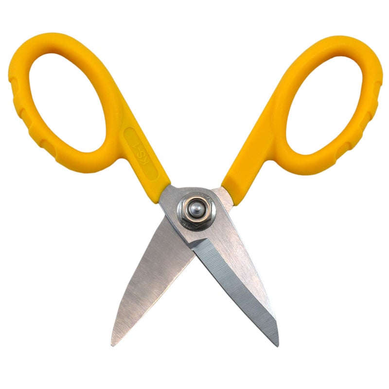 Miller KS1 Yellow Fiber Optic Kevlar Scissors Easily Portable Utility Scissors for Working Technicians Electricians and Installers HeavyDuty Cable Cutters 55 Inches