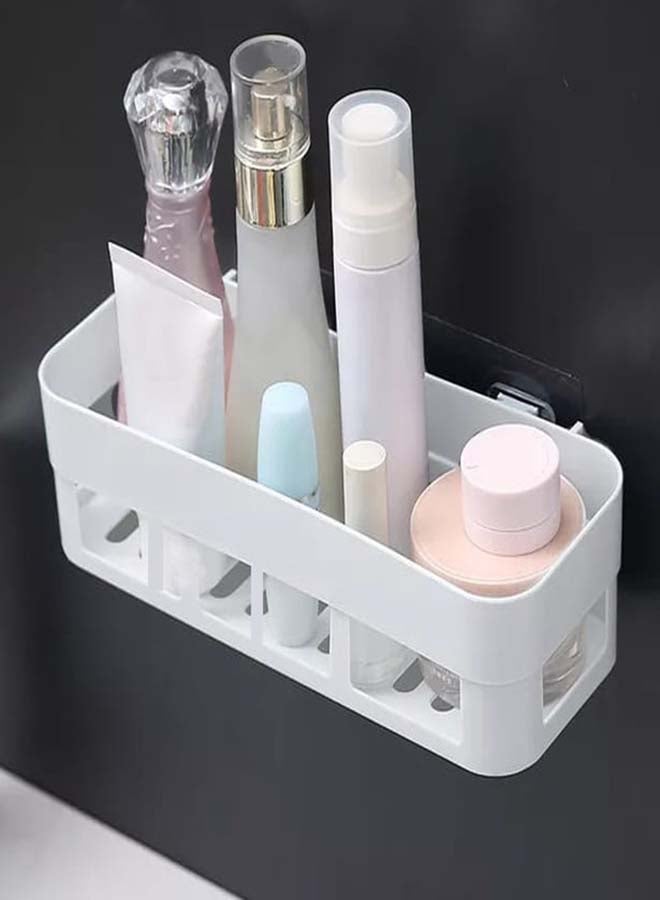 Multifunctional Wall Mounted Bathroom Storage Box White 25.5 x 9.5 x 6.5cm - Image 1