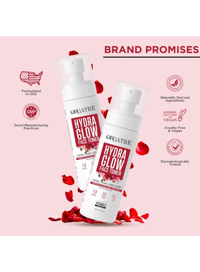 Orgatre Hydra Glow Face Toner for Women | Rose Water Spray with Niacinamide, Cucumber & Hyaluronic Acid | Face Toner for Pores Tightening, Acne-Prone Skin & Glowing Complexion | 100ml - Image 5