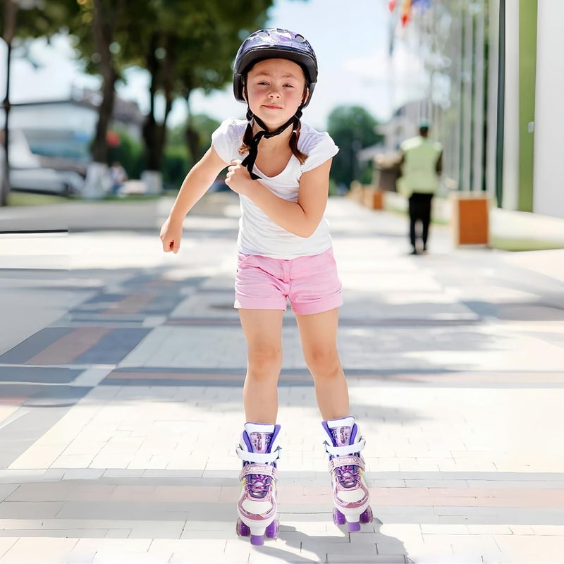 Janplay Adjustable Kids Roller Skates for Girls and Boys with Illuminating Wheels - Violet - Image 3