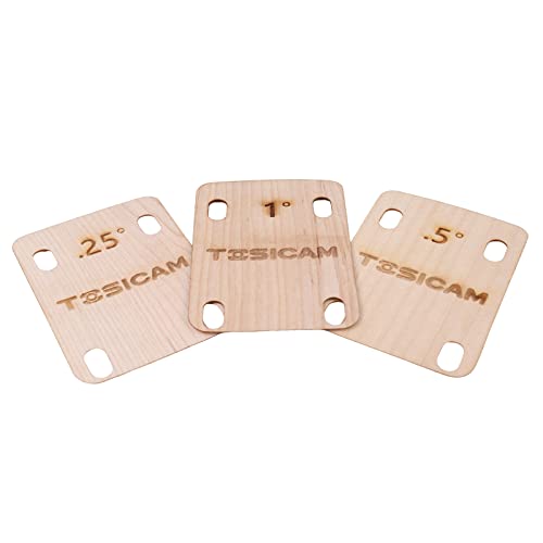 TOSICAM 3pcs Guitar Neck Shims Shim Made of Canada Solid Maple Wooden, For Bolt-on Neck Bolts, Shaped 0.25 0.5 1 Degree (0.25 0.5 1 Degree) - Image 2