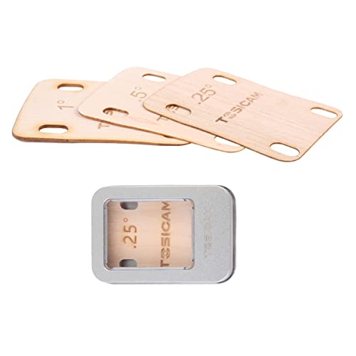 TOSICAM 3pcs Guitar Neck Shims Shim Made of Canada Solid Maple Wooden, For Bolt-on Neck Bolts, Shaped 0.25 0.5 1 Degree (0.25 0.5 1 Degree) - Image 1