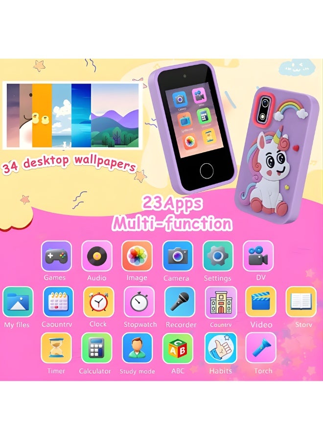 Twisoo Toddler Toy Phone with Touch Screen, Kids Play Phone with Music Player, Learning Games and Dual Cameras, Educational Pretend Smartphone Toy for Toddlers - Image 4