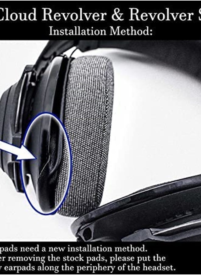 Replacement Earpads for Cloud Revolver S, Cloud Revolver, Cloud Alpha S, Cloud Alpha, Cloud Core, Cloud Pro, Cloud Mix, Cloud II Headphone (Grey)