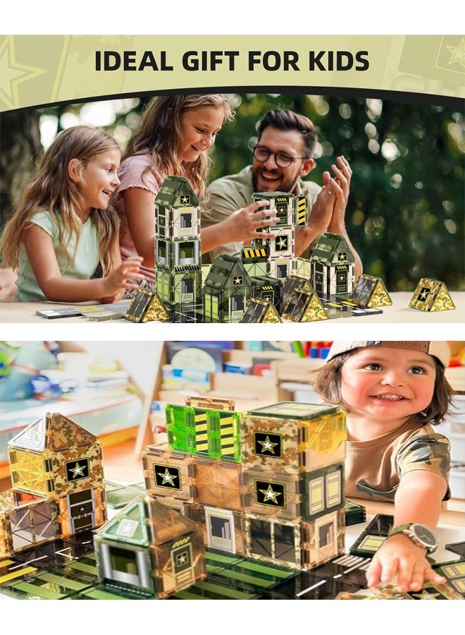 Zeemey Magnetic Tiles Toys, Magnet Tiles Building Blocks for Toddlers STEM Construction Preschool Toys for Kids Ages 3-5 4-8, 3+ Years Old Boys Girls Birthday Gifts Toys Games - Image 3