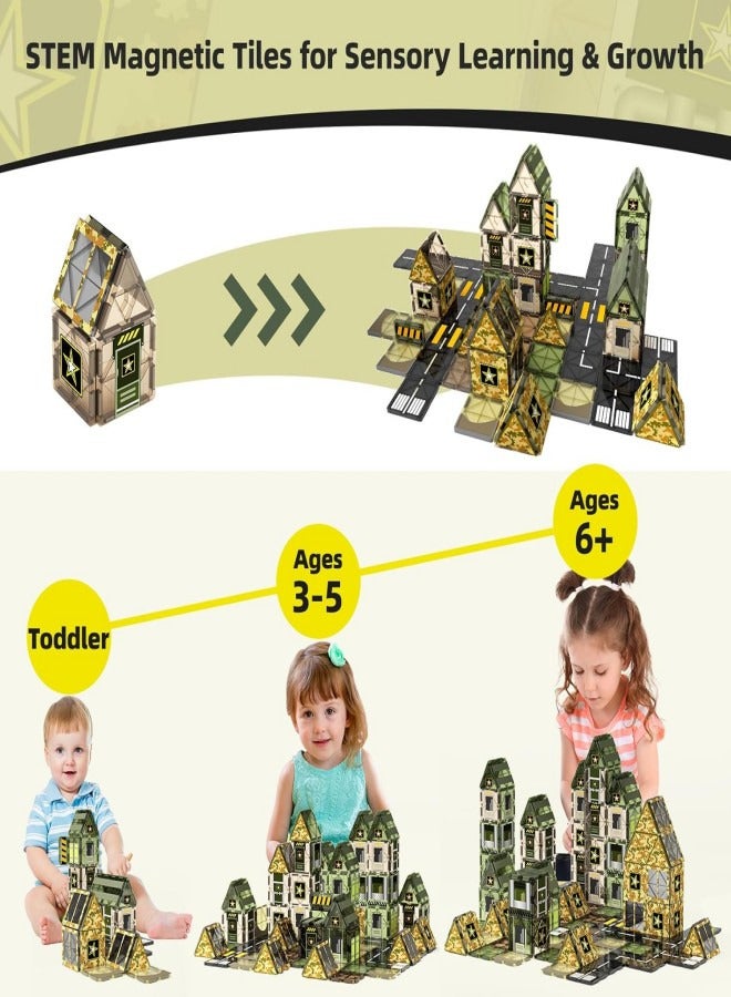 Zeemey Magnetic Tiles Toys, Magnet Tiles Building Blocks for Toddlers STEM Construction Preschool Toys for Kids Ages 3-5 4-8, 3+ Years Old Boys Girls Birthday Gifts Toys Games - Image 4