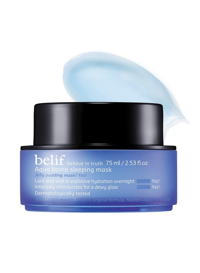 belif Elif Aqua Bomb Sleeping Mask ; Hydrating Herbs Rejuvenate Soothe & Replensihe Fatigued Skin ; Antioxidants & Antiinflammatory Moisturizing Face Mask ; Pore Minimizing Facial Skincare ; 2.53 Fl Oz - Image 1