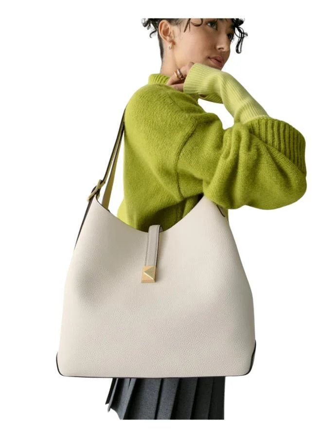 Kate Spade Deco Colorblocked Pebbled Leather Large Shoulder Bag