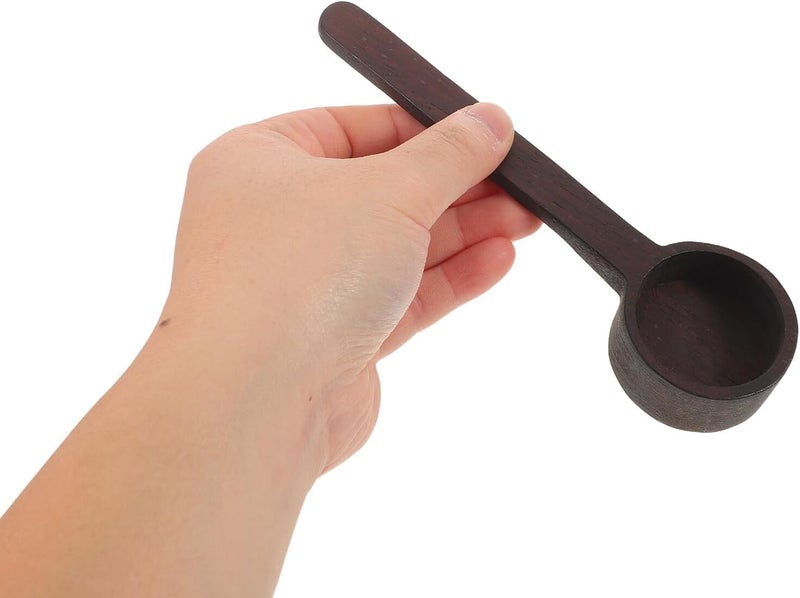2pcs Wooden Coffee Bean Measuring Spoons Set Wooden Coffee Bean Measuring Spoons Set Walnut Solid Wood Scoop and Espresso for Home and Cafe Use - Image 3