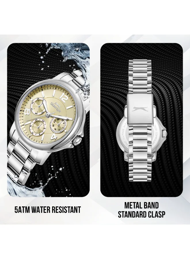Slazenger  Slazenger Women's Multifunction Yellow Dial Watch - SL.9.2595.4.370  | Best Price UAE