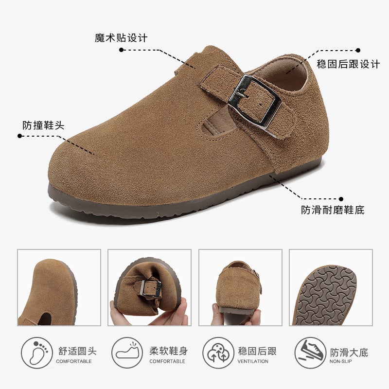 Genuine Leather Children'S British Boken Shoes For , Soft-Soled Toddler Shoes For Boys And Girls, Children'S Single Shoes For Toddlers And Young Children - Image 5