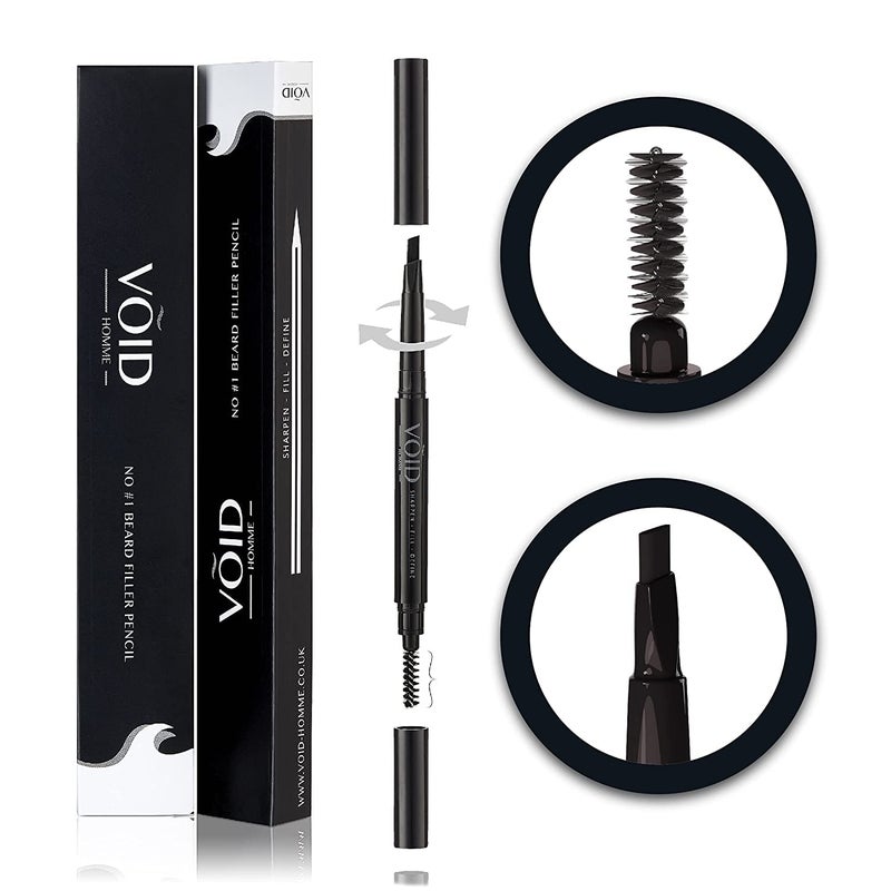 VOID Homme Instant Beard Filler Pencil Kit for Fuller Waterproof Beard Light Brown