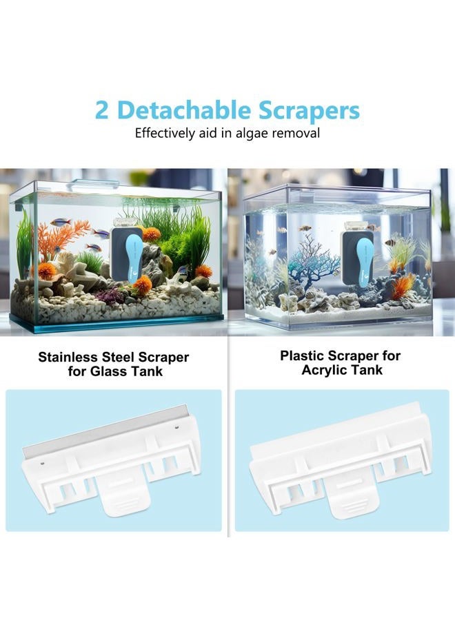 fishkeeper Aquarium Magnetic Glass Cleaner, Super Magnetic/Effective Cleaning Fish Tank Algae Glass Cleaner Suspended Design with Detachable Scraper - Image 3