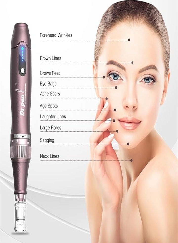 دي آر. بن مجموعة أقلام دكتور بن ألتيما A10 ذات الإبر الدقيقة - أحدث قلم إبر دقيقة لعلاج ندبات حب الشباب - قلم لاسلكي للبشرة - قلم سحري للبشرة للوجه والجسم - 22 خرطوشة (10 قطع 12 إبرة + 10 قطع 36 إبرة) - Image 2