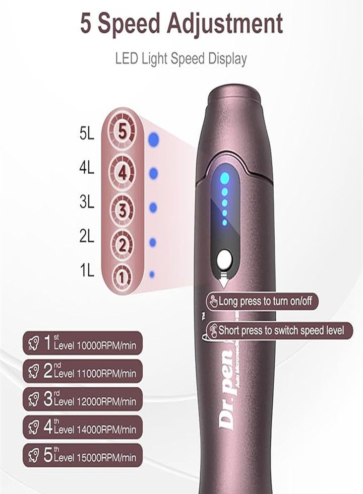 دي آر. بن مجموعة أقلام دكتور بن ألتيما A10 ذات الإبر الدقيقة - أحدث قلم إبر دقيقة لعلاج ندبات حب الشباب - قلم لاسلكي للبشرة - قلم سحري للبشرة للوجه والجسم - 22 خرطوشة (10 قطع 12 إبرة + 10 قطع 36 إبرة) - Image 4