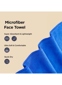 Kuber Industries Face Towel | Microfiber Hand Towel | Antibacterial Face Towel | Hair & Face Towel For Man | 400 Gsm Towel | Shxs.. | Pack Of 3 | Blue  - Image 2