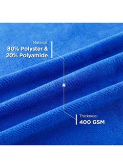Kuber Industries Face Towel | Microfiber Hand Towel | Antibacterial Face Towel | Hair & Face Towel For Man | 400 Gsm Towel | Shxs.. | Pack Of 3 | Blue  - Image 3