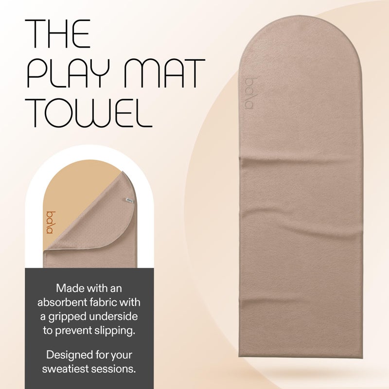 Bala حصيرة لعب بالة، رمل - مناشف رياضية غير قابلة للانزلاق ماصة مصممة للعرق، اليوغا الساخنة، البيلاتس وتدريبات القوة الأساسية - أساسيات معدات اللياقة البدنية والتمارين الرياضية للرجال والنساء - Image 2