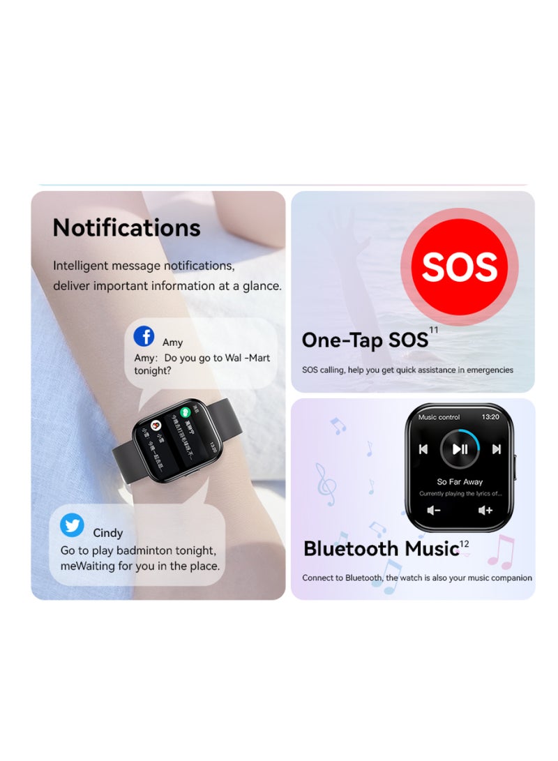 GTS Advanced Health Metrics Smartwatch with 24-Hr Heart Rate and Blood Sugar Monitoring Z00013174AC689598BF19Z-1 - Image 2
