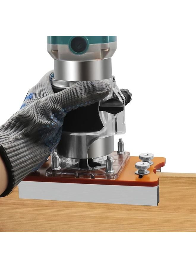 Plum Blossom 2 in 1 Hidden Fastener Groove Router Base Mortise Jig Wood Trimming Tool - Image 3