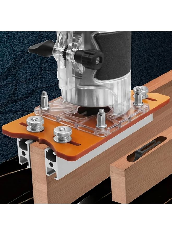 Plum Blossom 2 in 1 Hidden Fastener Groove Router Base Mortise Jig Wood Trimming Tool - Image 2
