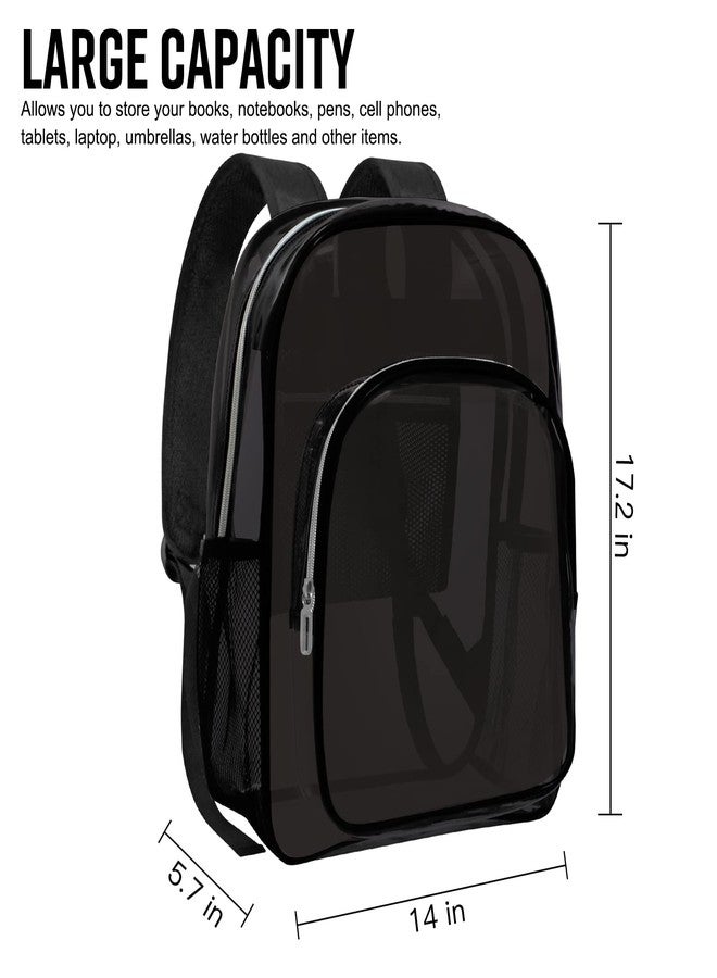 HEEYA Clear Backpack Heavy Duty Transparent Backpack for Security Travel Work (Black) - Image 3